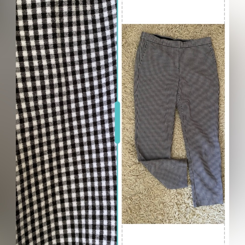 J. Jill Pants Black and White Check Gingham Elastic Waistband Women’s Size 10